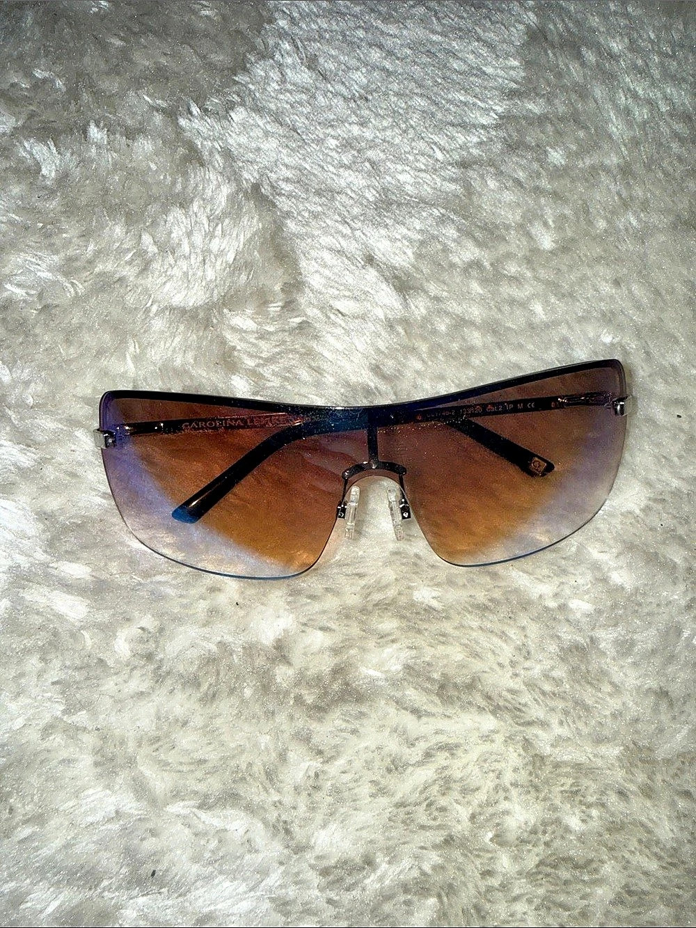 Carolina Lemke Oversized Brown Shield Sunglasses